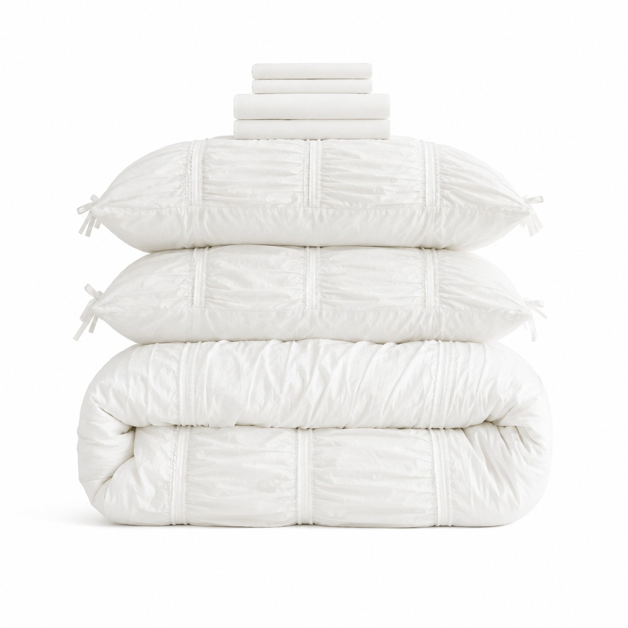 Princess Ruched Bedding Set White