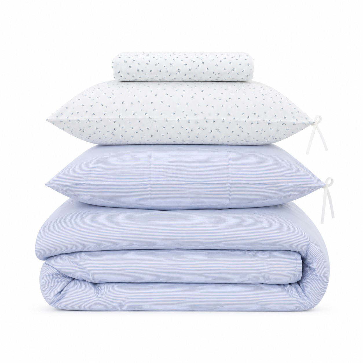 Viatora Blue Striped Cotton Bedding Set
