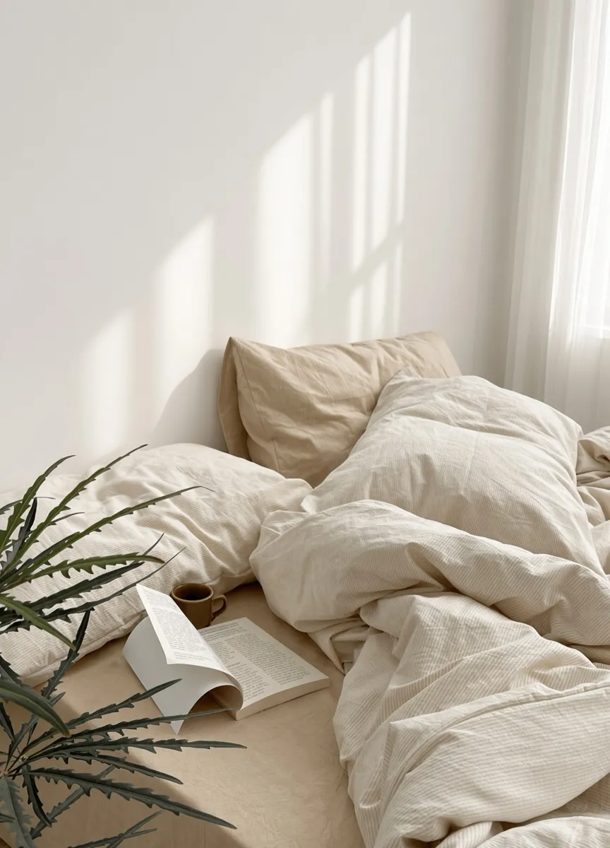 Minimalist Mixed Gingham Cotton Washed Breathable Bedding Set