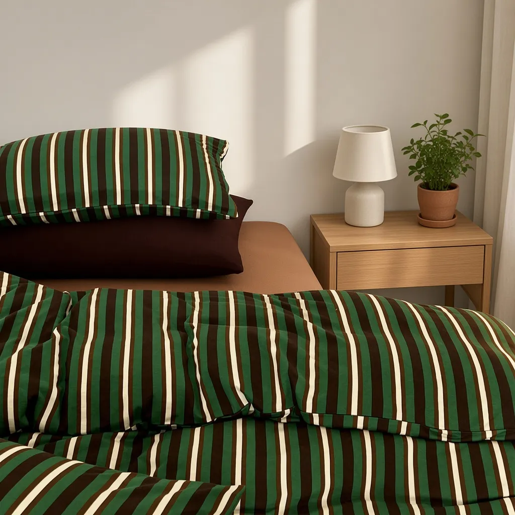 Retro Striped Jersey Knit Bedding Set