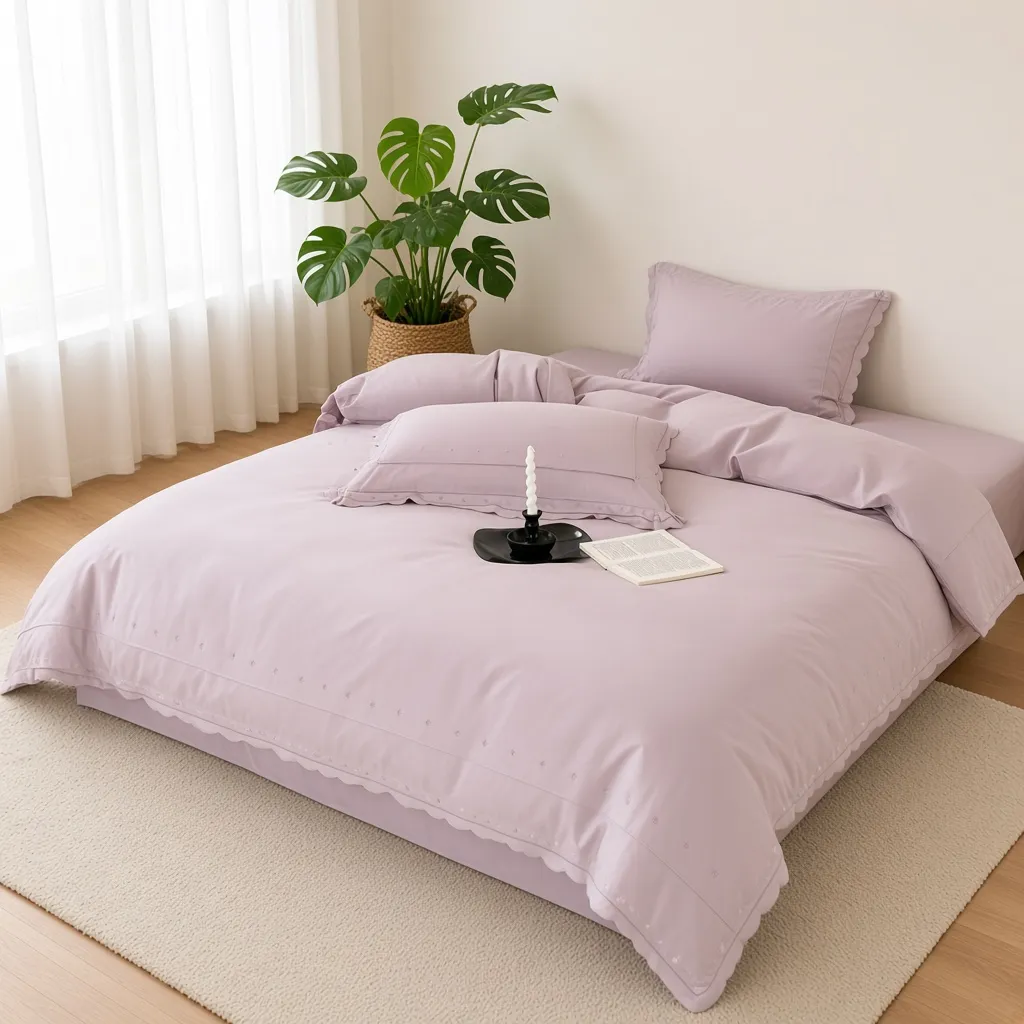 Celestial Ruffle Cotton Embroidered Bedding Bundle