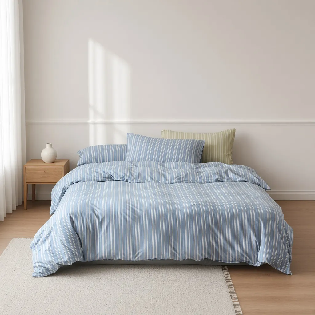 Striped Cotton Jersey Knit Bedding Set