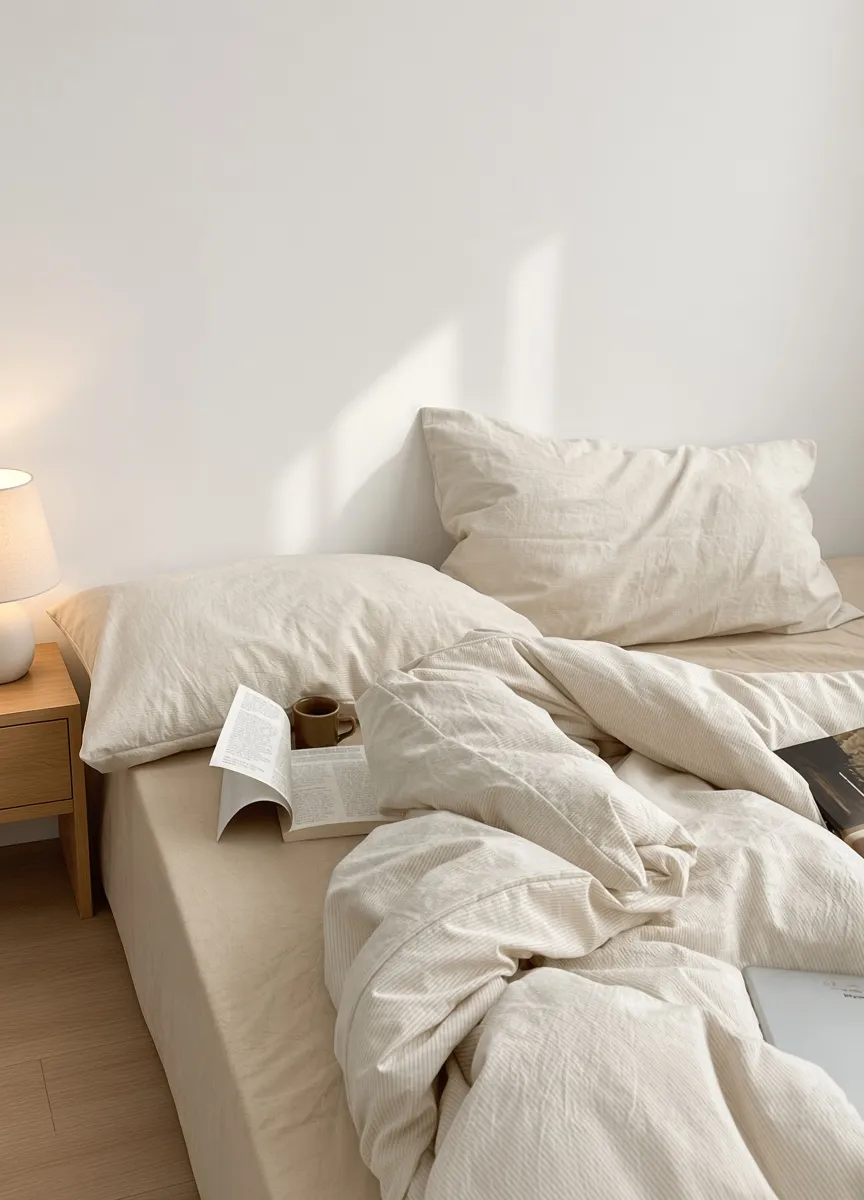 Minimalist Mixed Gingham Cotton Washed Breathable Bedding Set