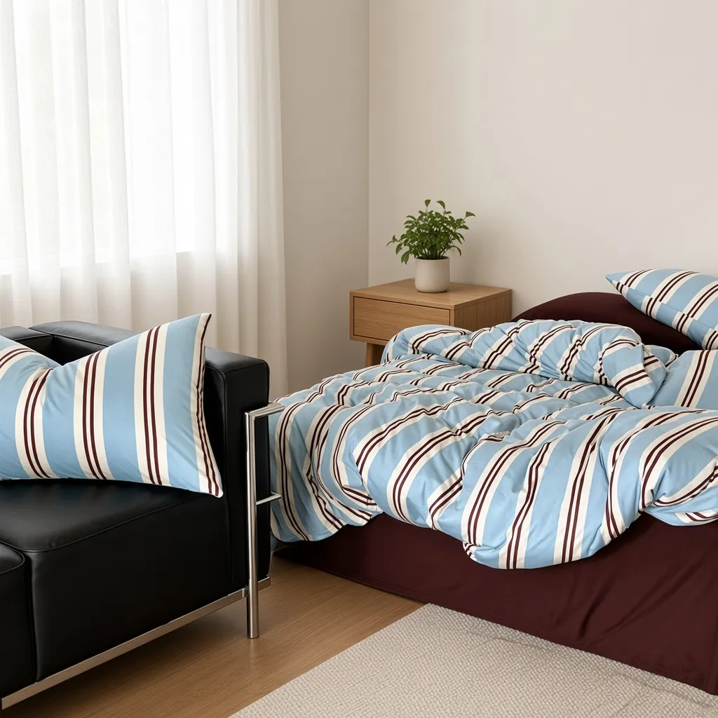 Retro Striped Jersey Knit Bedding Set