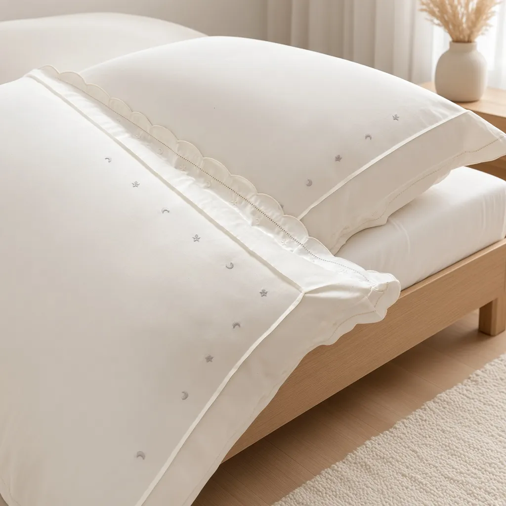 Celestial Ruffle Cotton Embroidered Bedding Bundle