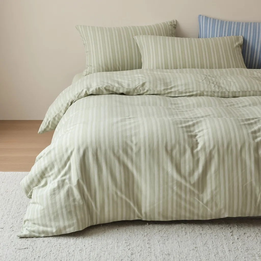 Striped Cotton Jersey Knit Bedding Set