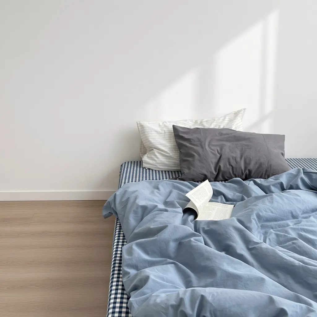 Minimalist Mixed Gingham Cotton Washed Breathable Bedding Set