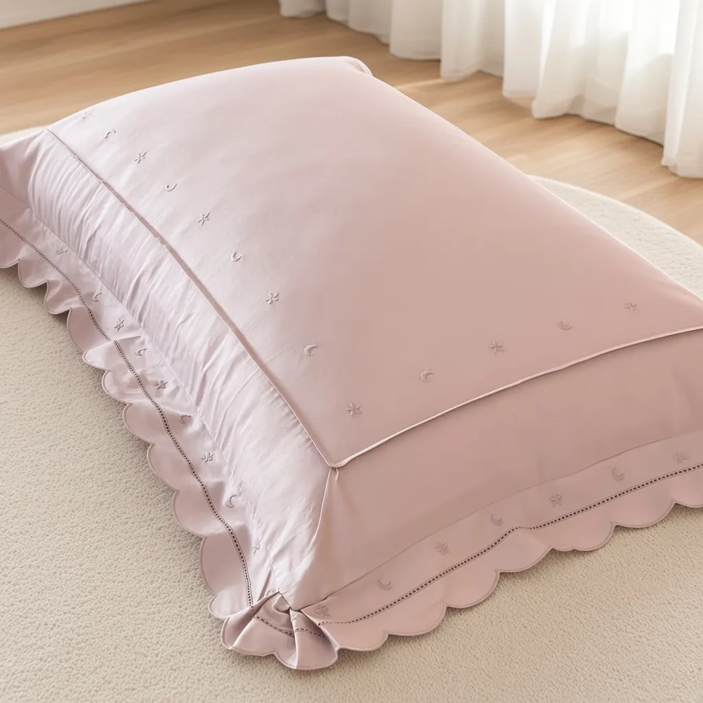 Celestial Ruffle Cotton Embroidered Bedding Bundle
