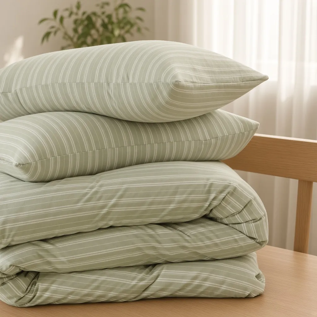 Striped Cotton Jersey Knit Bedding Set