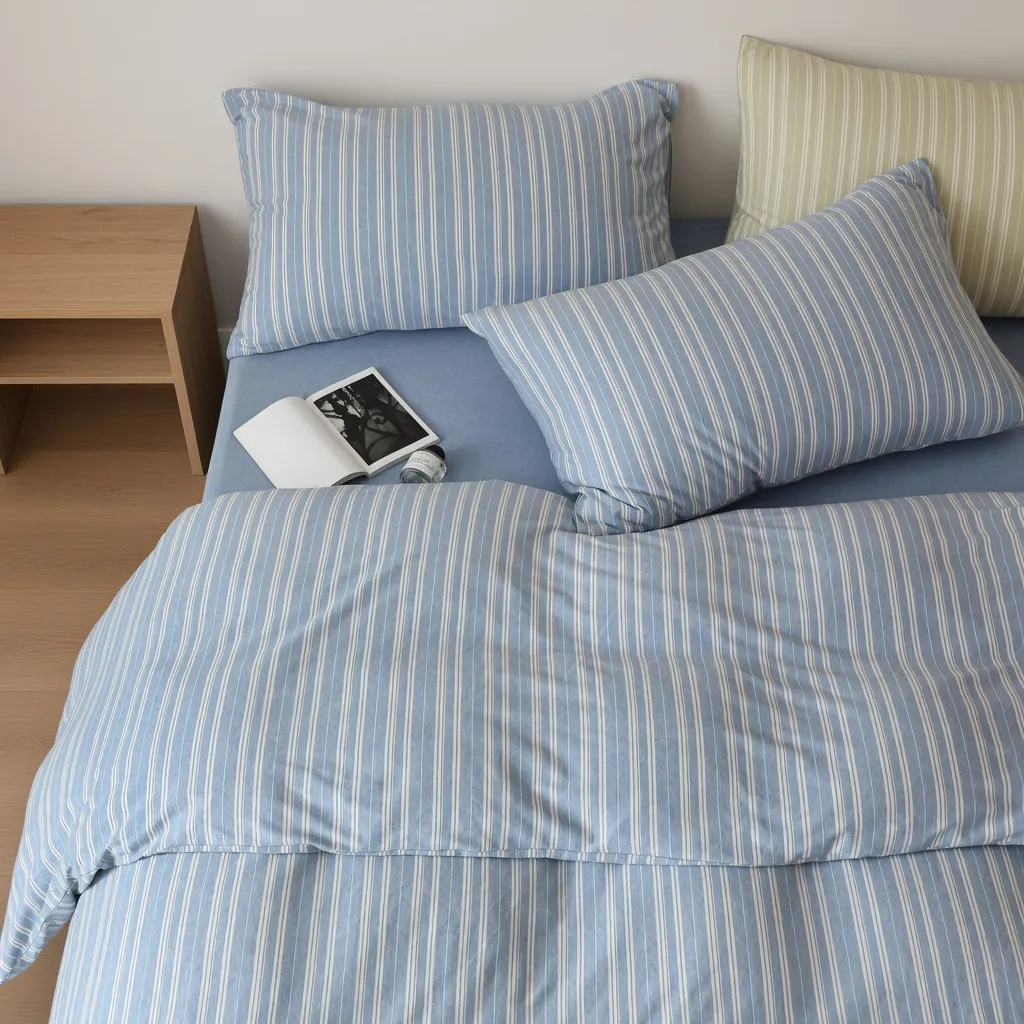 Striped Cotton Jersey Knit Bedding Set