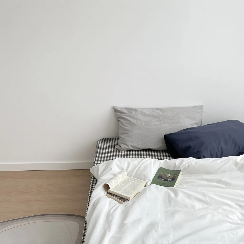 Minimalist Mixed Gingham Cotton Washed Breathable Bedding Set
