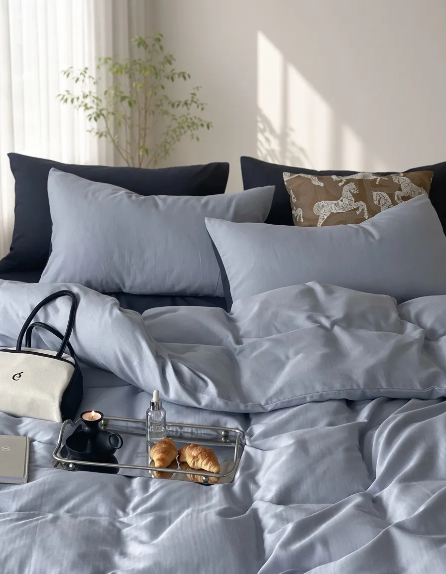 Minimalist Cotton Washed Double Layer Bedding Bundle