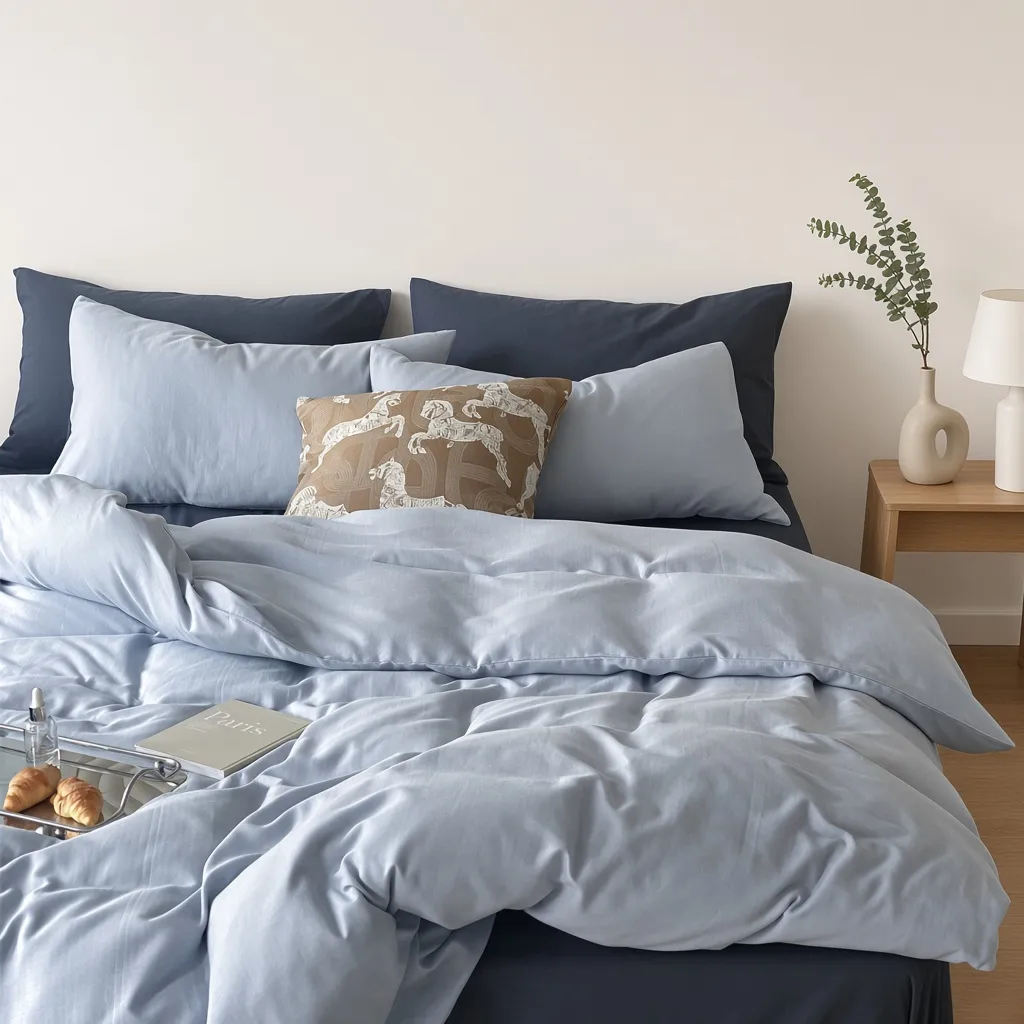Minimalist Cotton Washed Double Layer Bedding Bundle