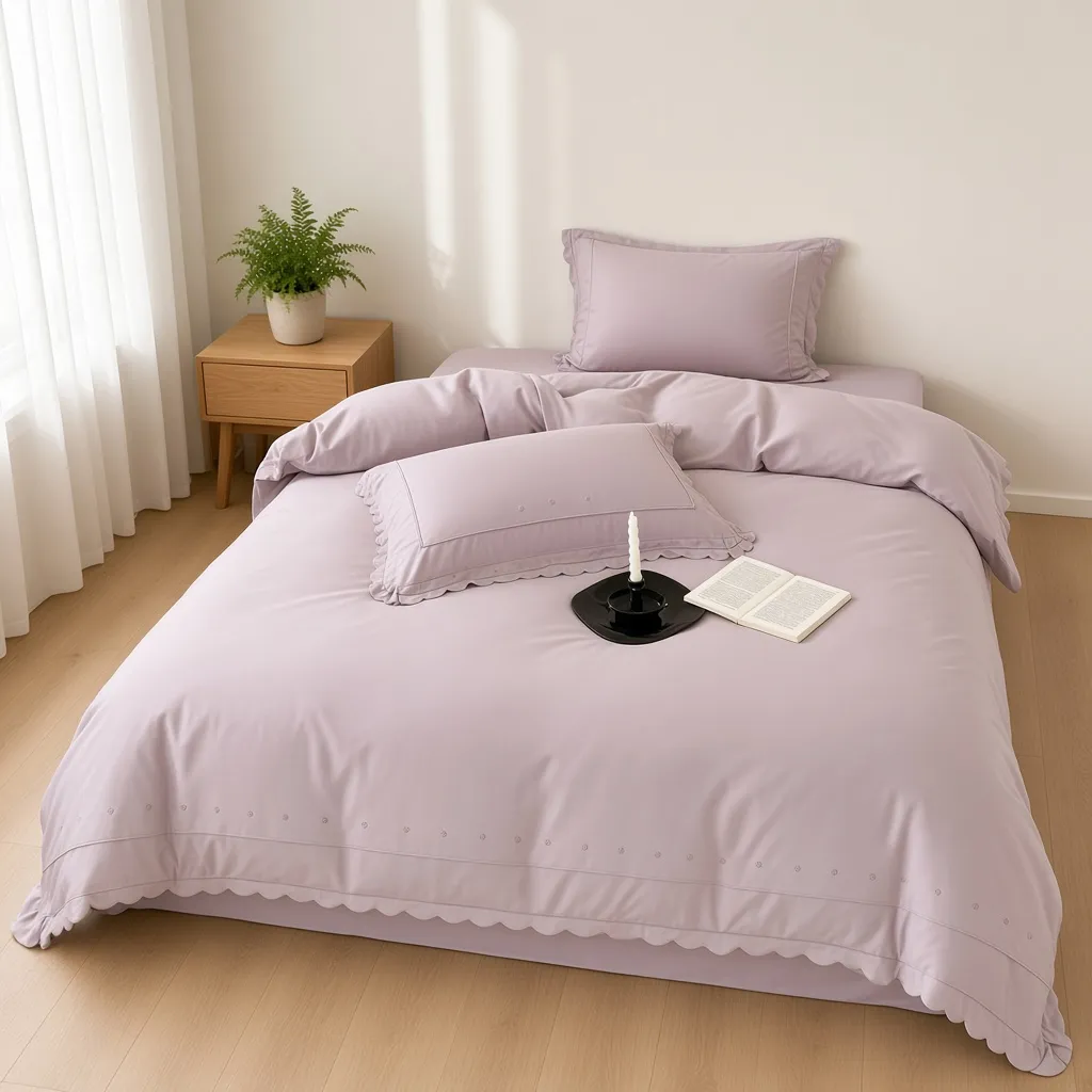 Celestial Ruffle Cotton Embroidered Bedding Bundle