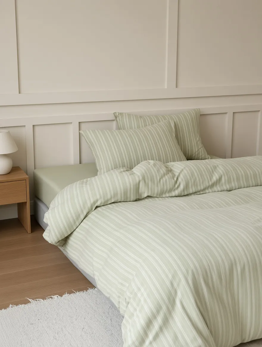 Striped Cotton Jersey Knit Bedding Set