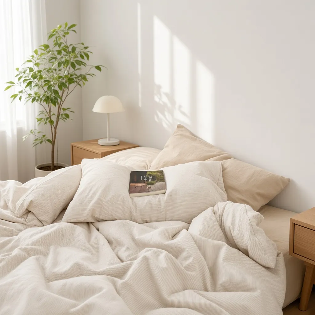 Minimalist Mixed Gingham Cotton Washed Breathable Bedding Set