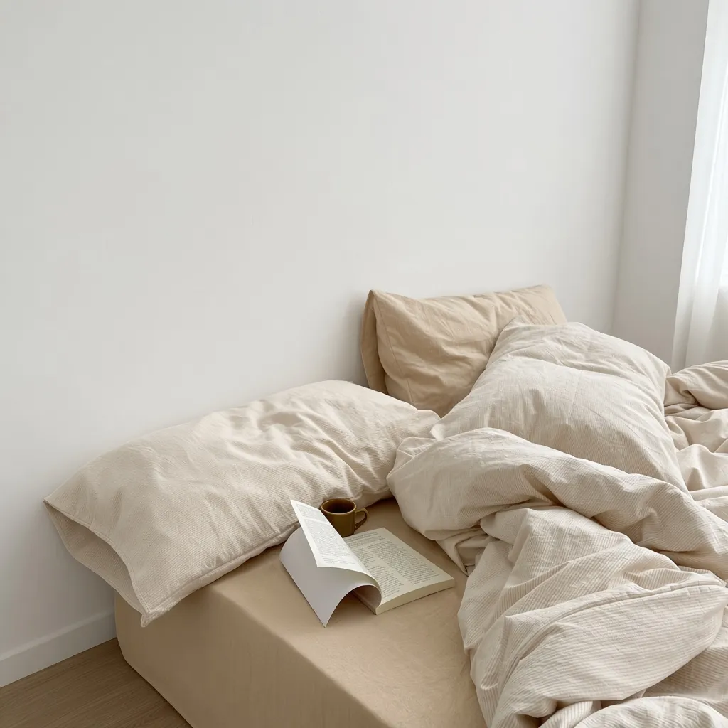 Minimalist Mixed Gingham Cotton Washed Breathable Bedding Set
