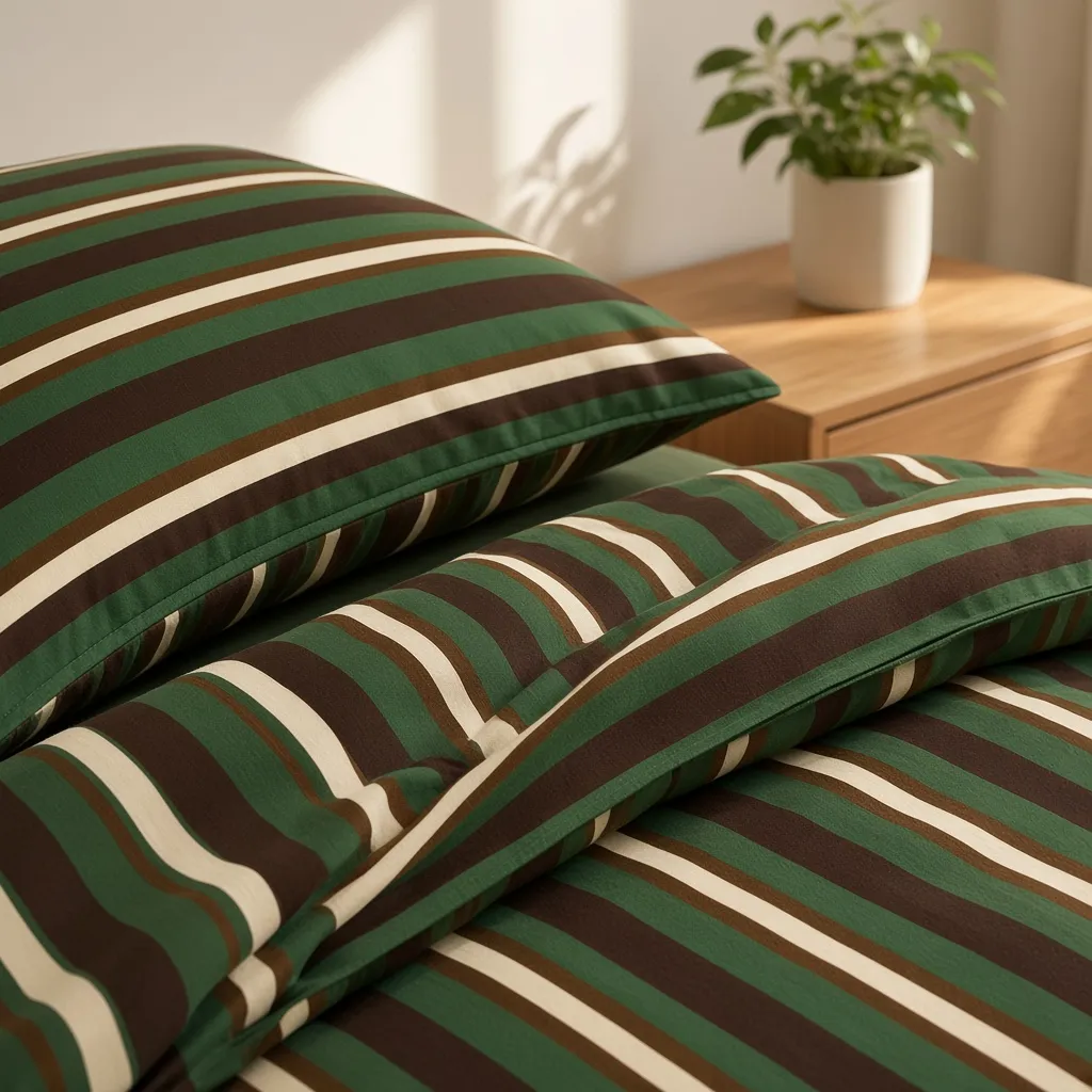 Retro Striped Jersey Knit Bedding Set