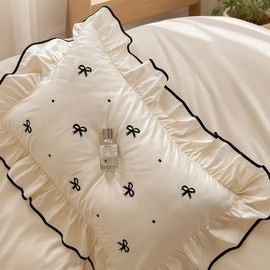 Ribbon Ruffle Long Staple Cotton Jacquard Bedding Bundle