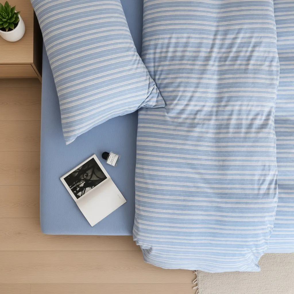 Striped Cotton Jersey Knit Bedding Set