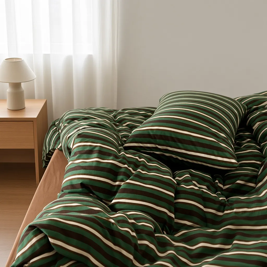 Retro Striped Jersey Knit Bedding Set