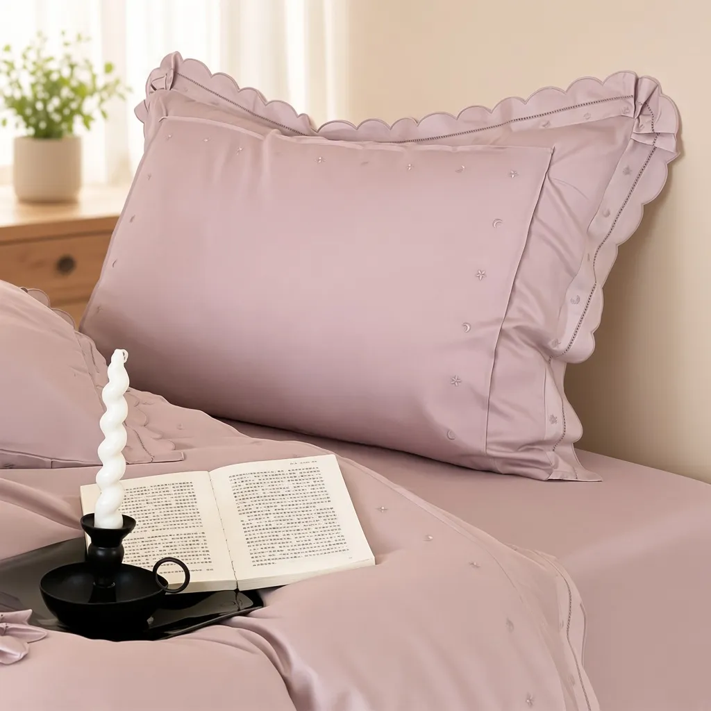 Celestial Ruffle Cotton Embroidered Bedding Bundle