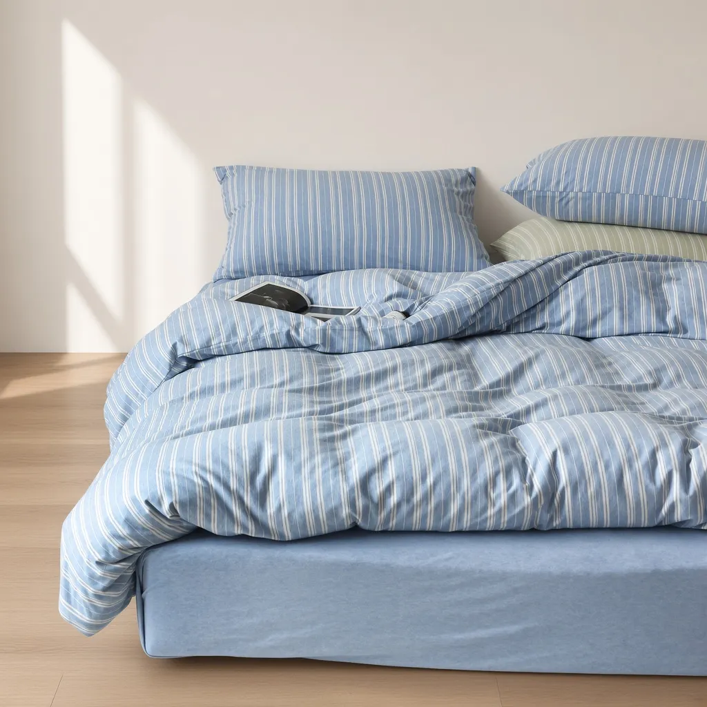 Striped Cotton Jersey Knit Bedding Set