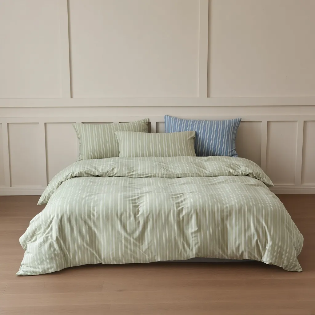 Striped Cotton Jersey Knit Bedding Set