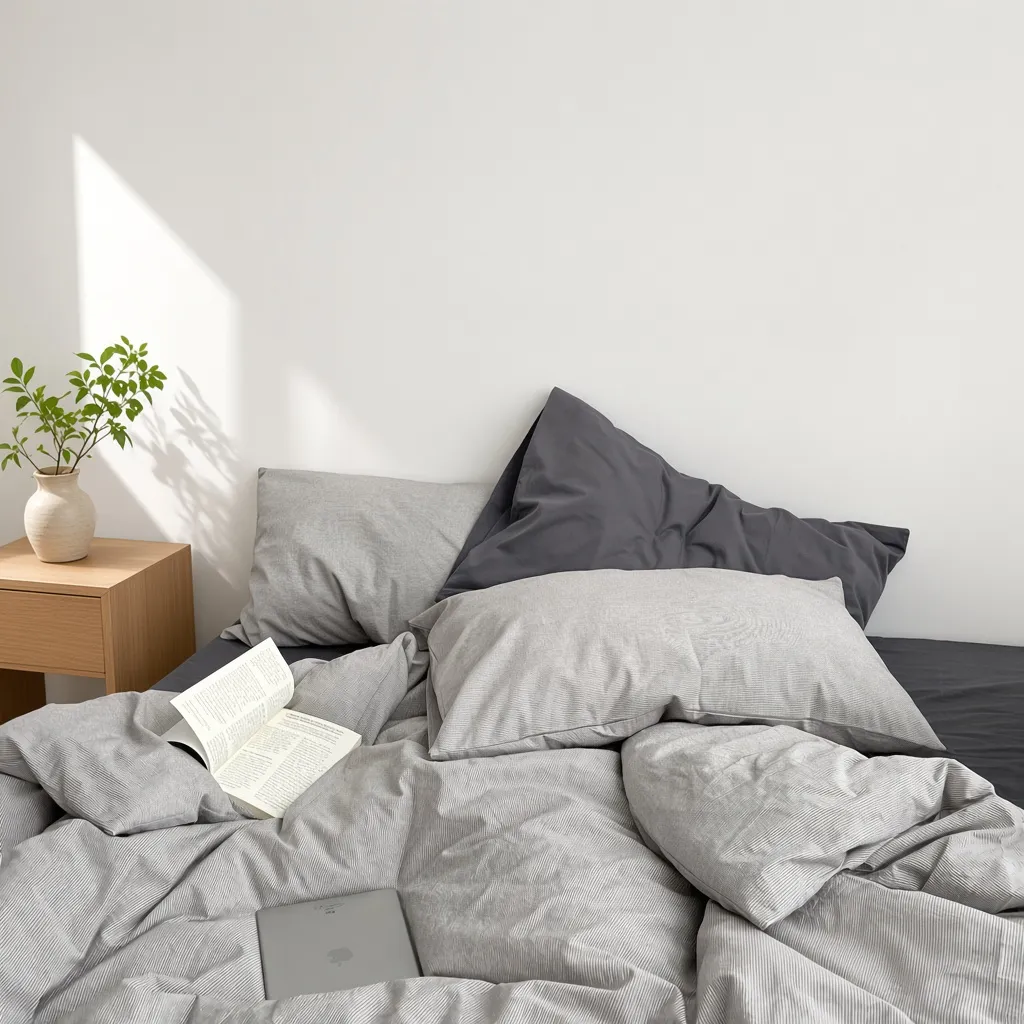 Minimalist Mixed Gingham Cotton Washed Breathable Bedding Set