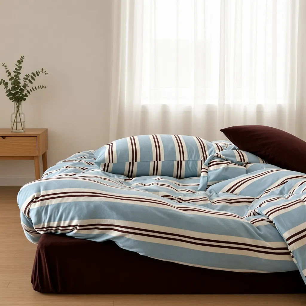 Retro Striped Jersey Knit Bedding Set