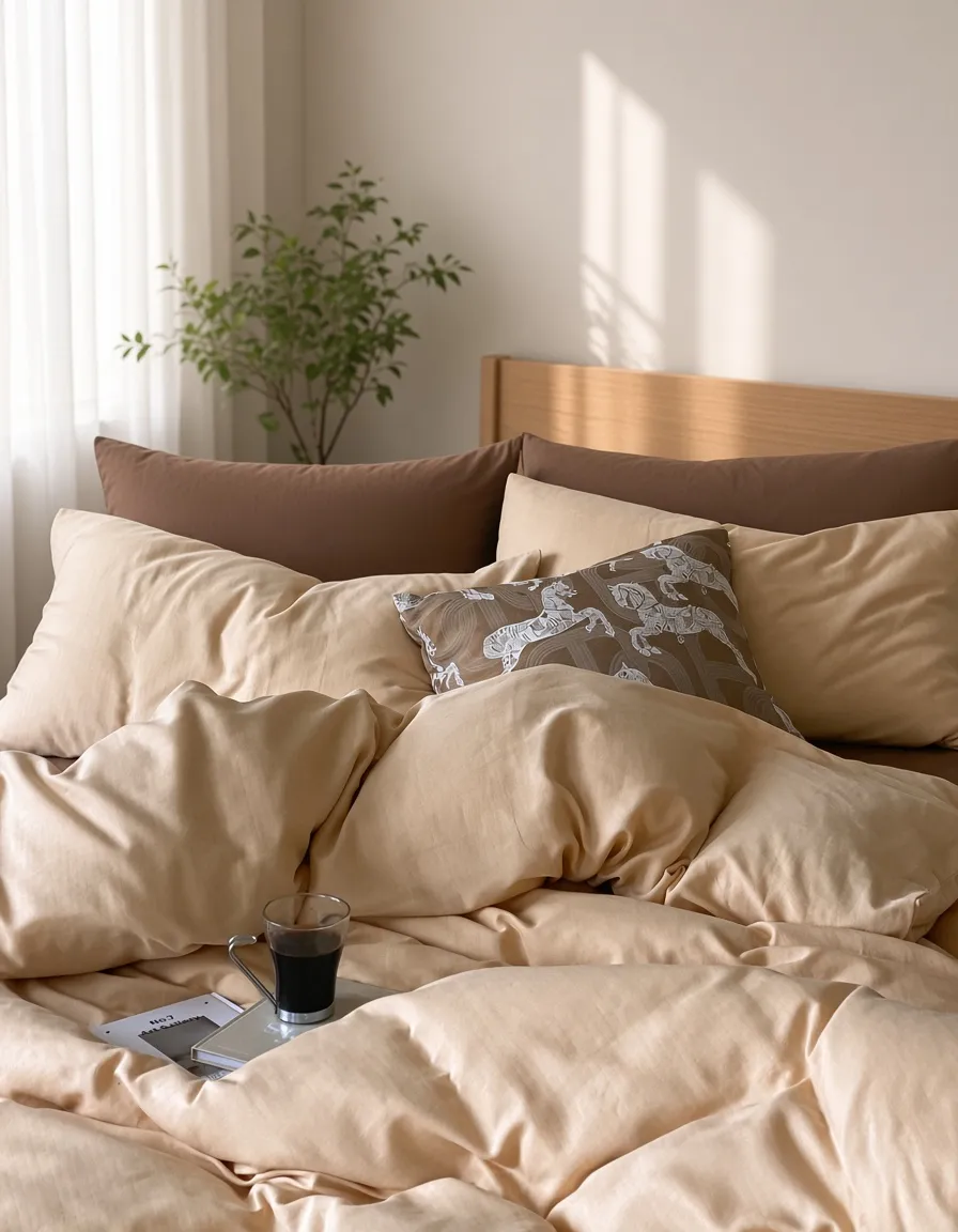 Minimalist Cotton Washed Double Layer Bedding Bundle