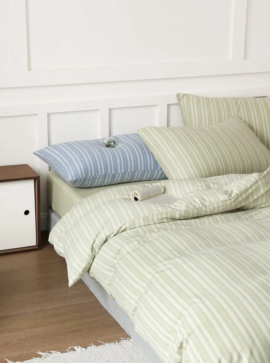 Striped Cotton Jersey Knit Bedding Set