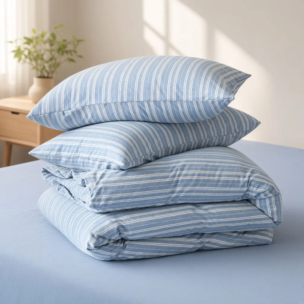 Striped Cotton Jersey Knit Bedding Set