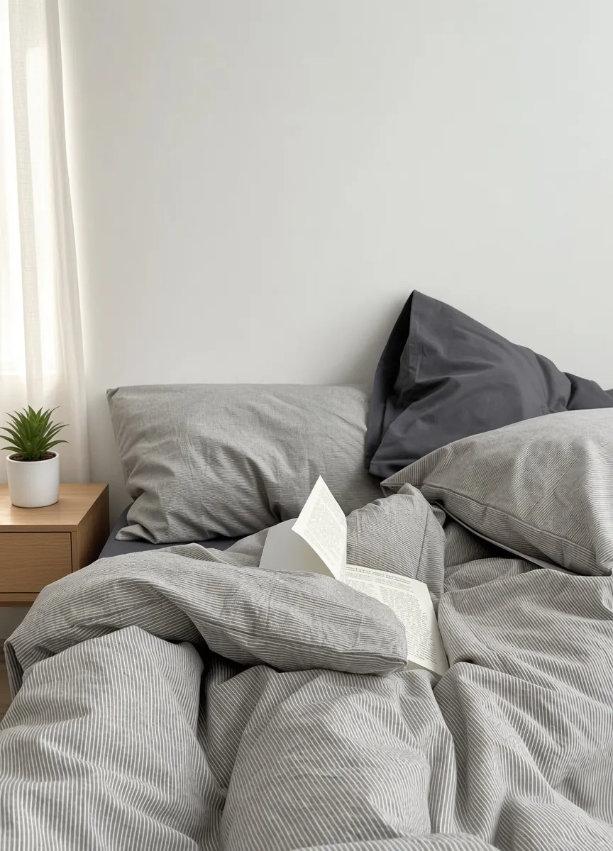 Minimalist Mixed Gingham Cotton Washed Breathable Bedding Set