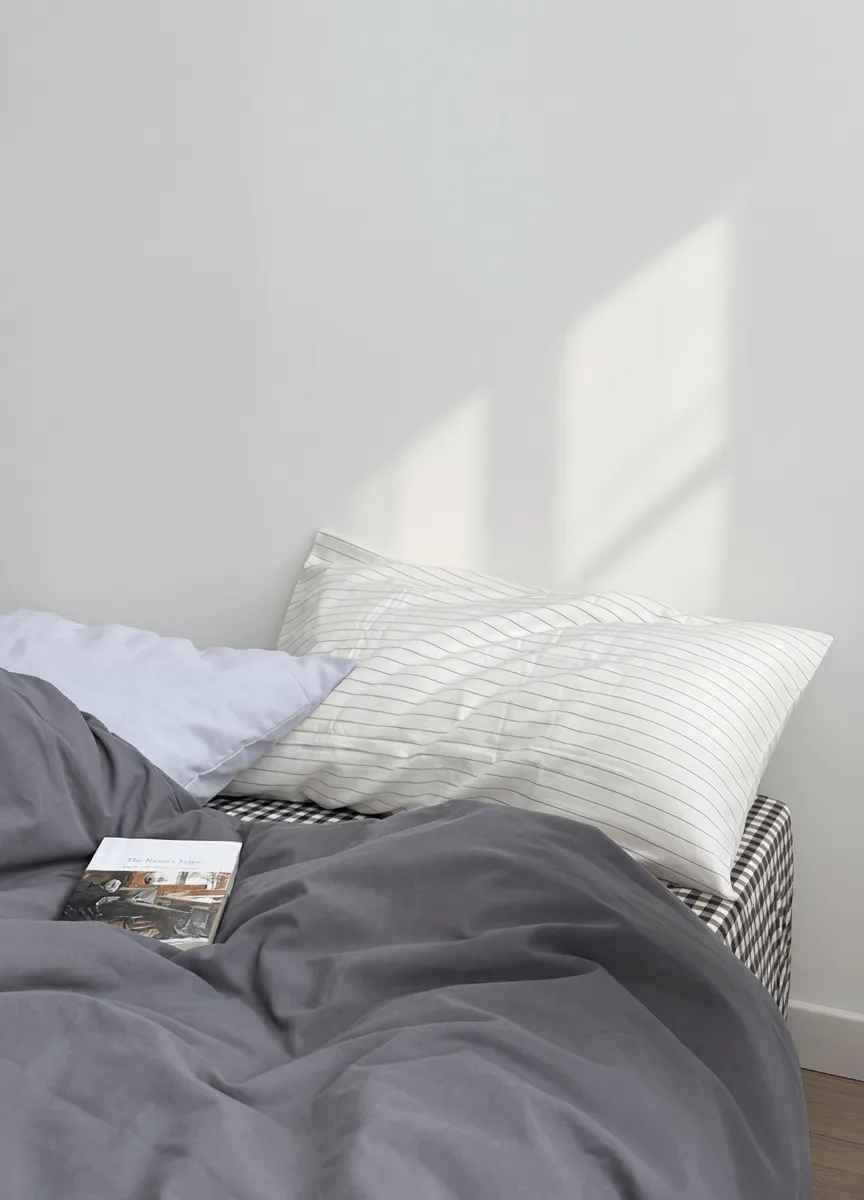 Minimalist Mixed Gingham Cotton Washed Breathable Bedding Set