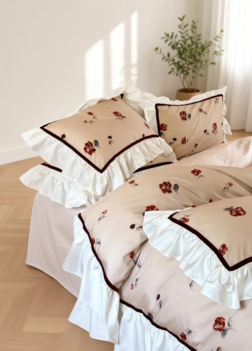 Floral Ruffled Bedding Bundle
