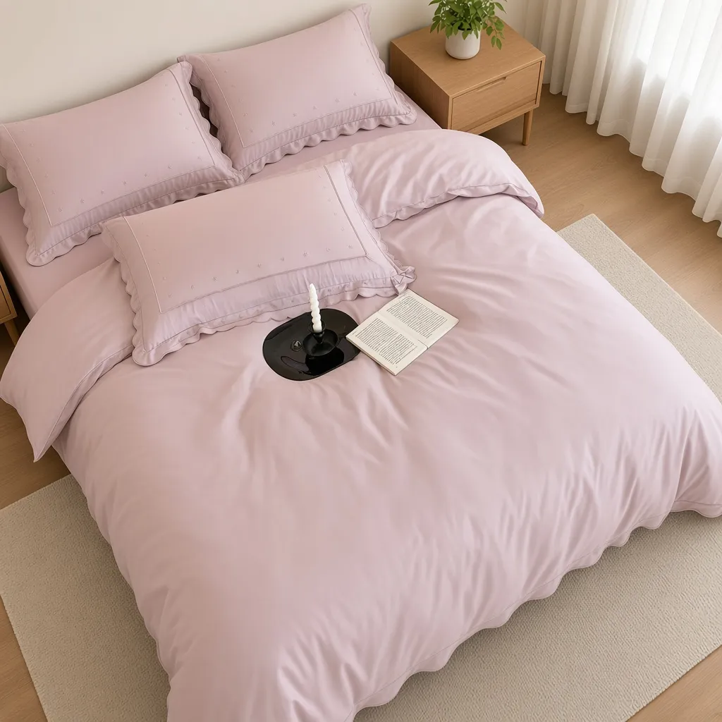 Celestial Ruffle Cotton Embroidered Bedding Bundle