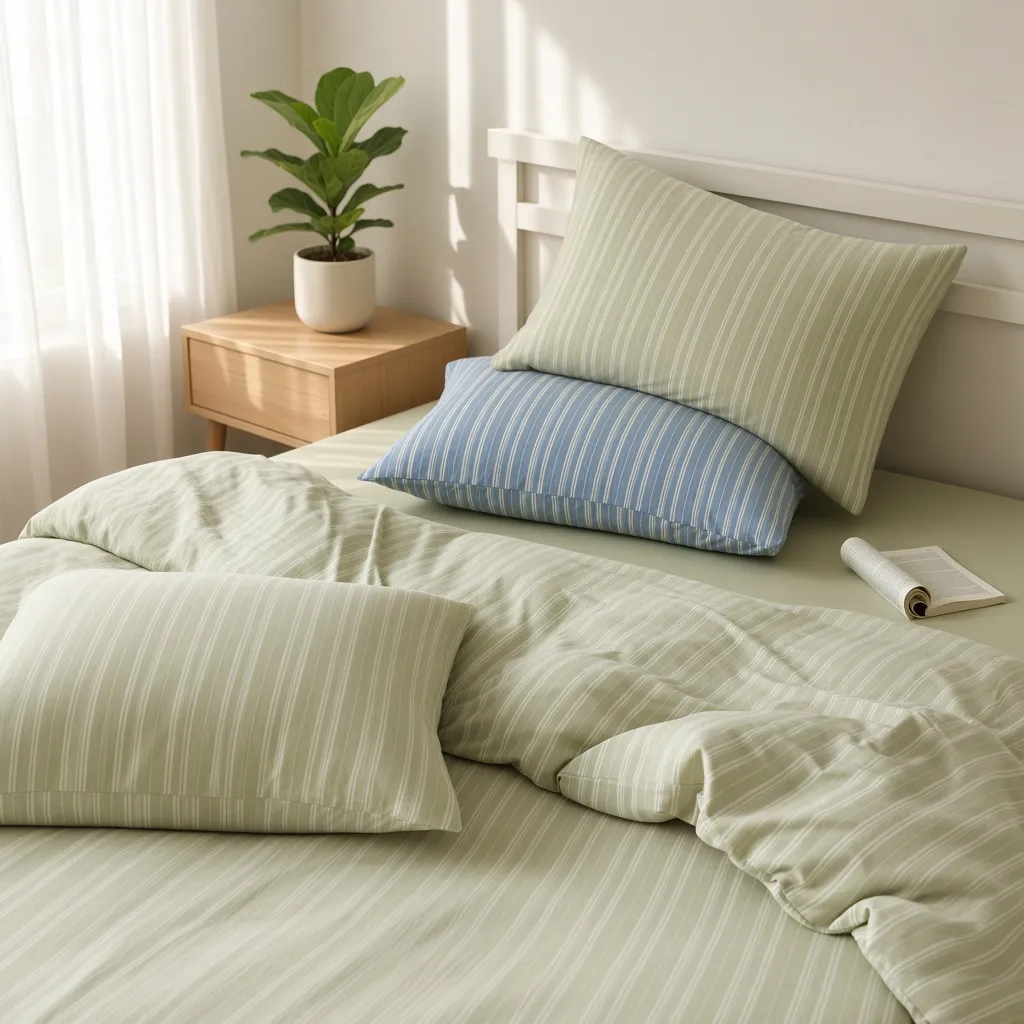 Striped Cotton Jersey Knit Bedding Set