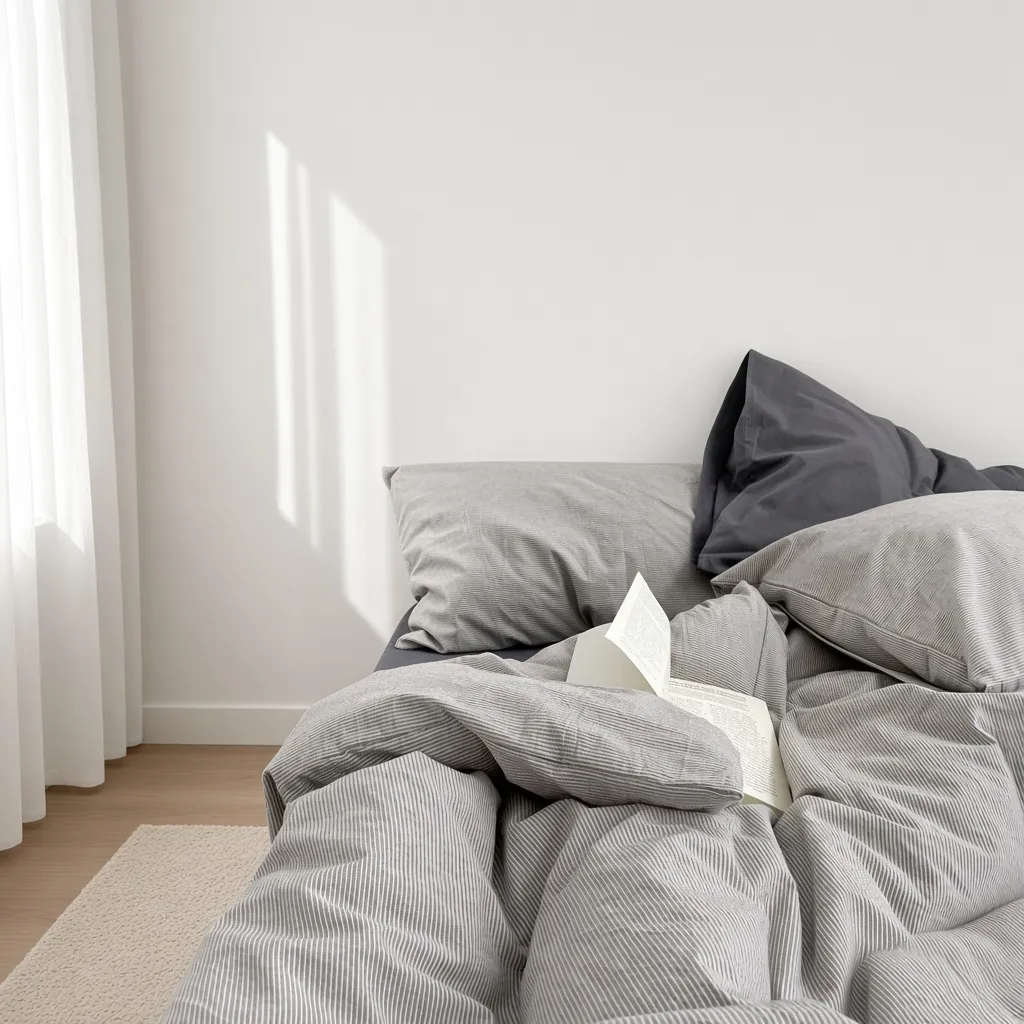 Minimalist Mixed Gingham Cotton Washed Breathable Bedding Set
