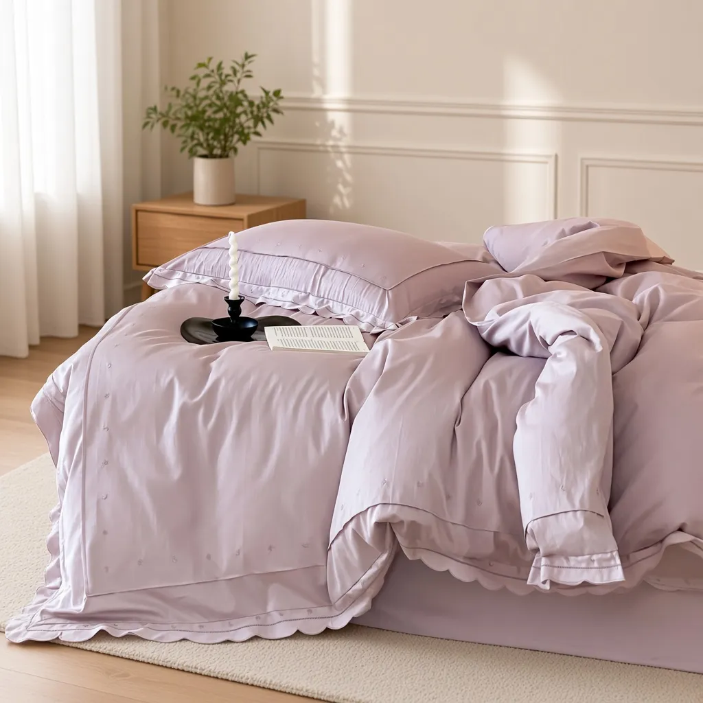 Celestial Ruffle Cotton Embroidered Bedding Bundle